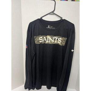 Nike NFL Saints Black Performance Athletic Long Sleeve Dri-Fit Training Shirt